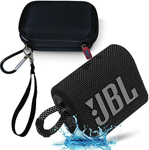 JBL GO 3 Waterproof Ultra Portable Bluetooth Speaker Bundle with Megen Hardshell Case (Black) | Amazon (US)