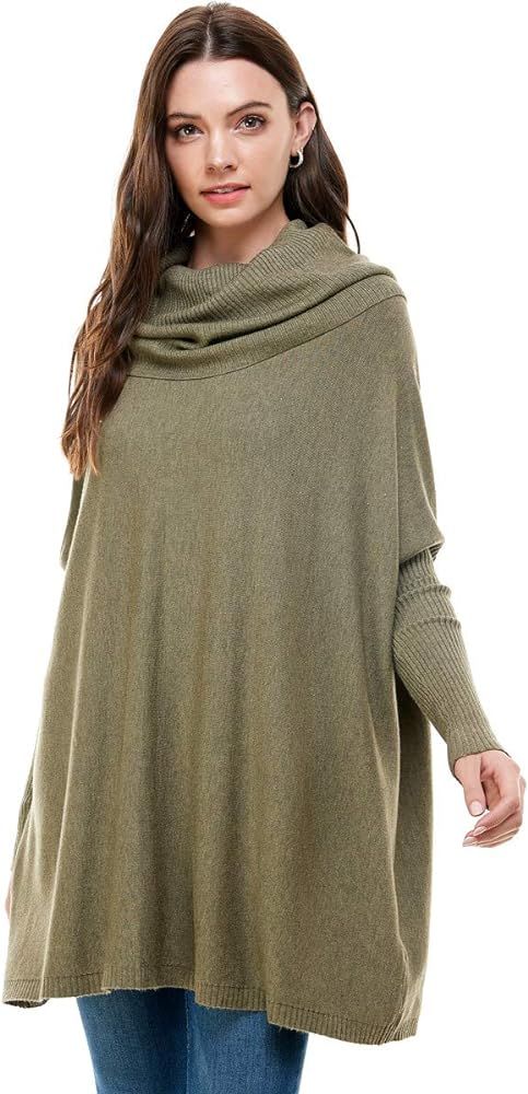 Alexander + David Womens Casual Cowl Pullover Turtle Neck - Sweater Oversized W Long Sleeves | Amazon (US)