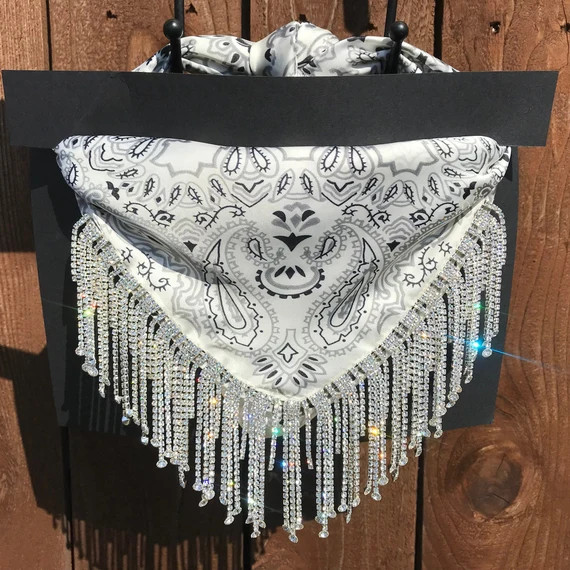 Bandana With Authentic Rhinestone Fringe | Etsy | Etsy (US)