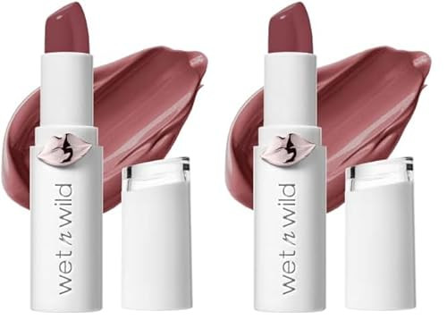 wet n wild Lipstick Mega Last High-Shine Lipstick Lip Color Makeup, Rosé And Slay (Pack of 2) | Amazon (US)