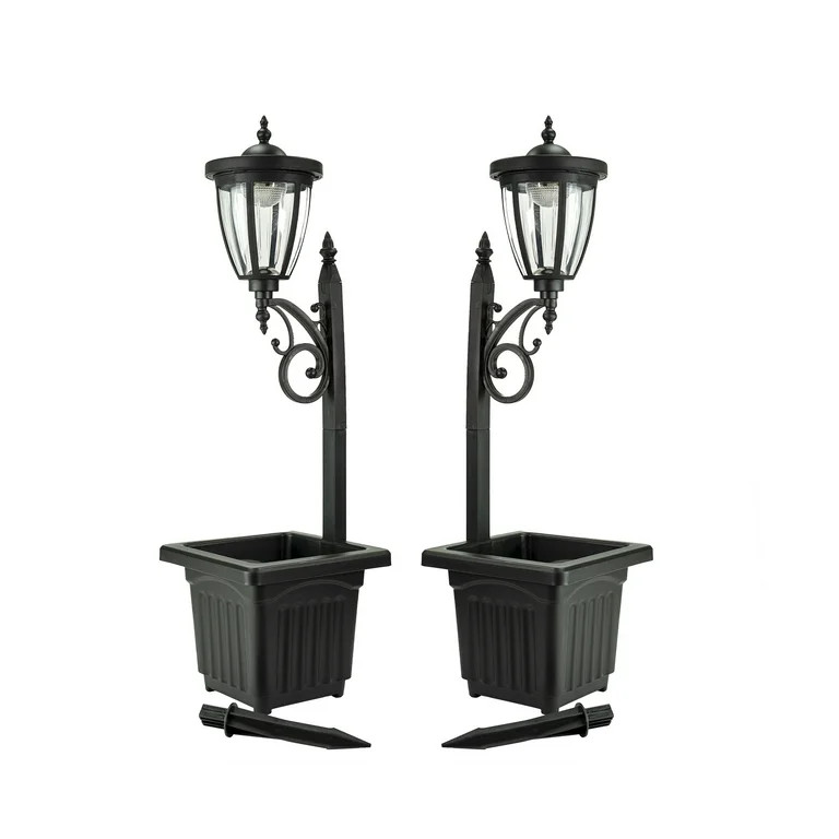SunRay Cambrian Multi Function Solar Lamp Post and Planter, Wall Mount, Stake Light/Two Pack - Bl... | Walmart (US)