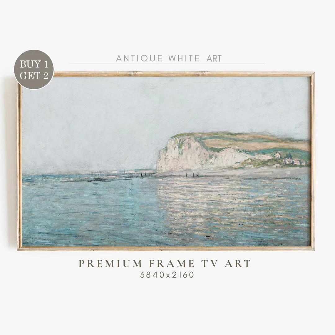 Antique Monet Seascape Frame TV Art Coastal Landscape - Etsy | Etsy (US)