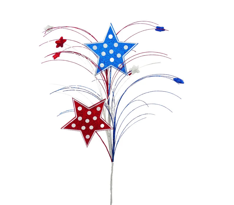 Red, White and Blue Polka Dot Star Spray29, Patriotic Wreath Embellishment, Red White and Blue St... | Etsy (US)