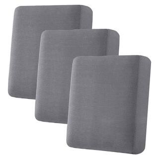 3-Piece Polyester Sofa Covers, Thick Jacquard Twill Fabric Couch Slipcovers for Living Room, Bedroom and Office, Grey | The Home Depot