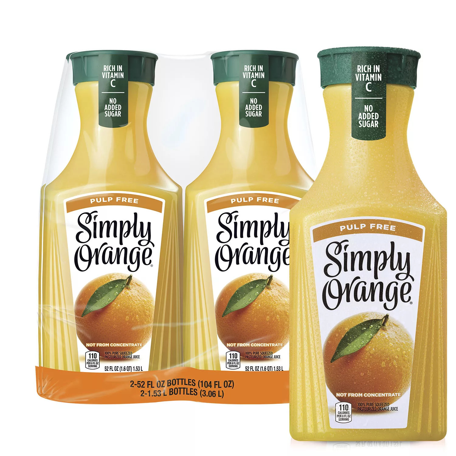 Simply Pulp-Free Orange Juice, 52 fl. oz., 2 pk. | Sam's Club