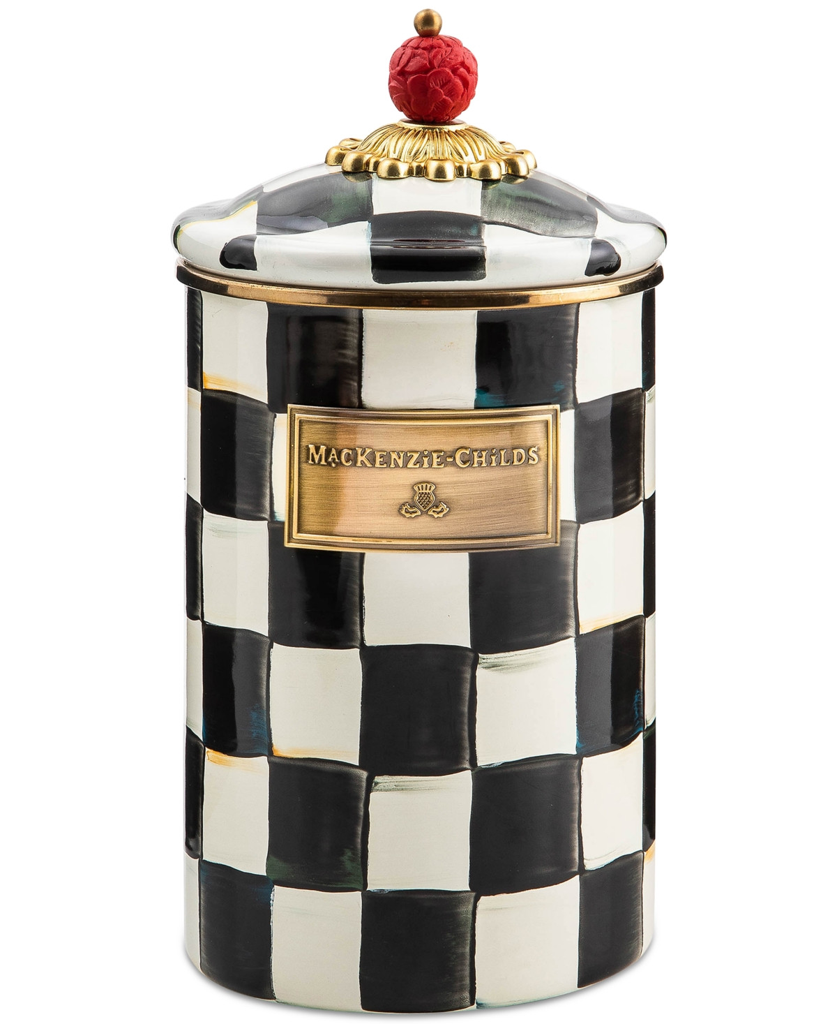 Mackenzie-Childs Courtly Check Large Canister | Macy's