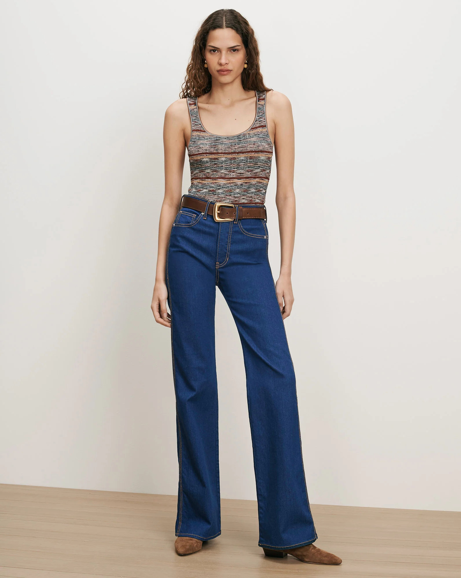 Veronica Beard Crosbie Slim Wide-Leg Jean Indigo Bright | Veronica Beard