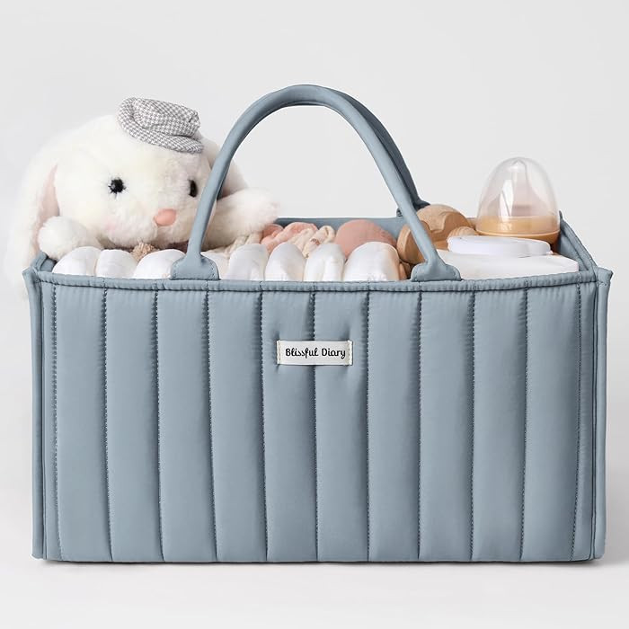 Blissful Diary Baby Diaper Caddy Organizer, Stylish Storage Basket for Newborn Essentials and Dia... | Amazon (US)