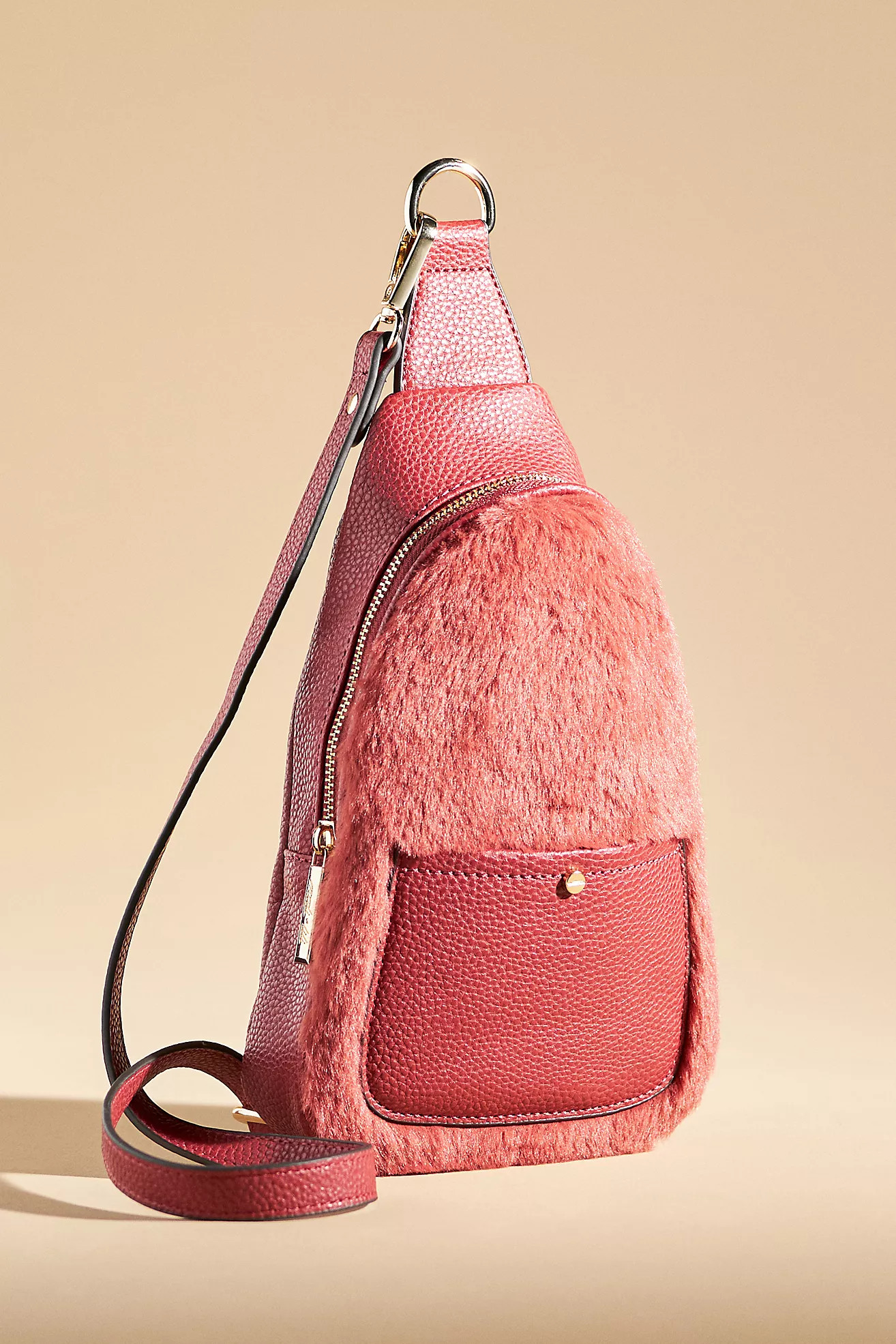 Mali + Lili Gwen Faux Fur Woven Sling Bag | Anthropologie (US)