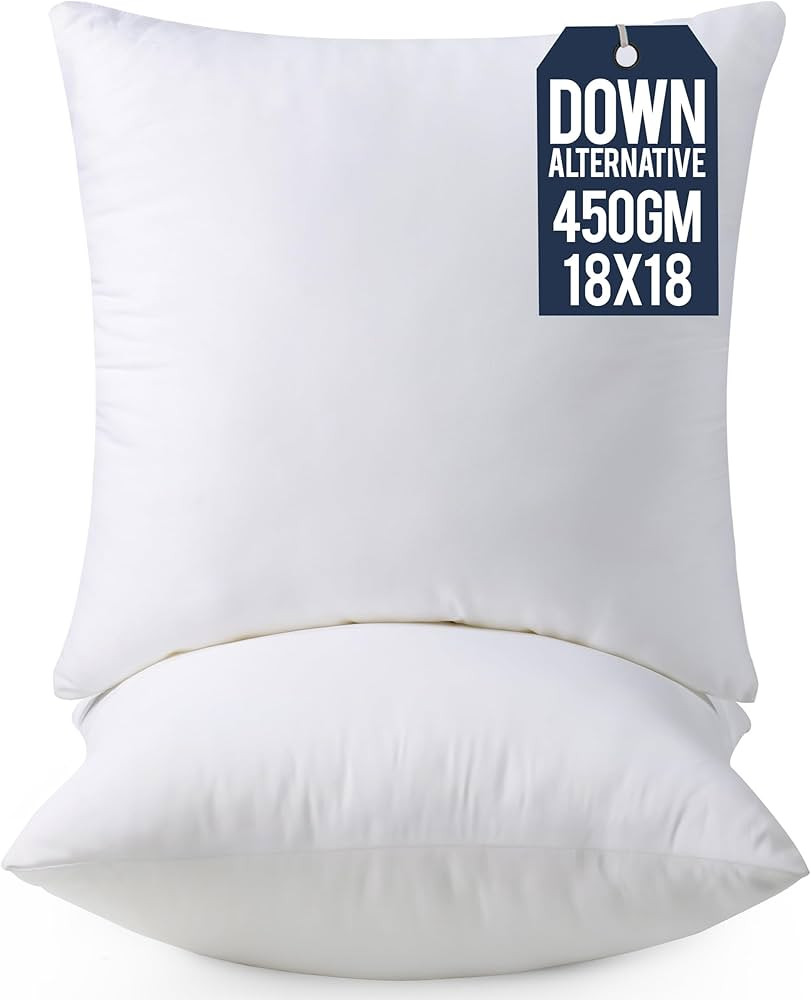Utopia Bedding Throw Pillows Insert (Pack of 2, White) - 18 x 18 Inches Bed and Couch Pillows - I... | Amazon (US)