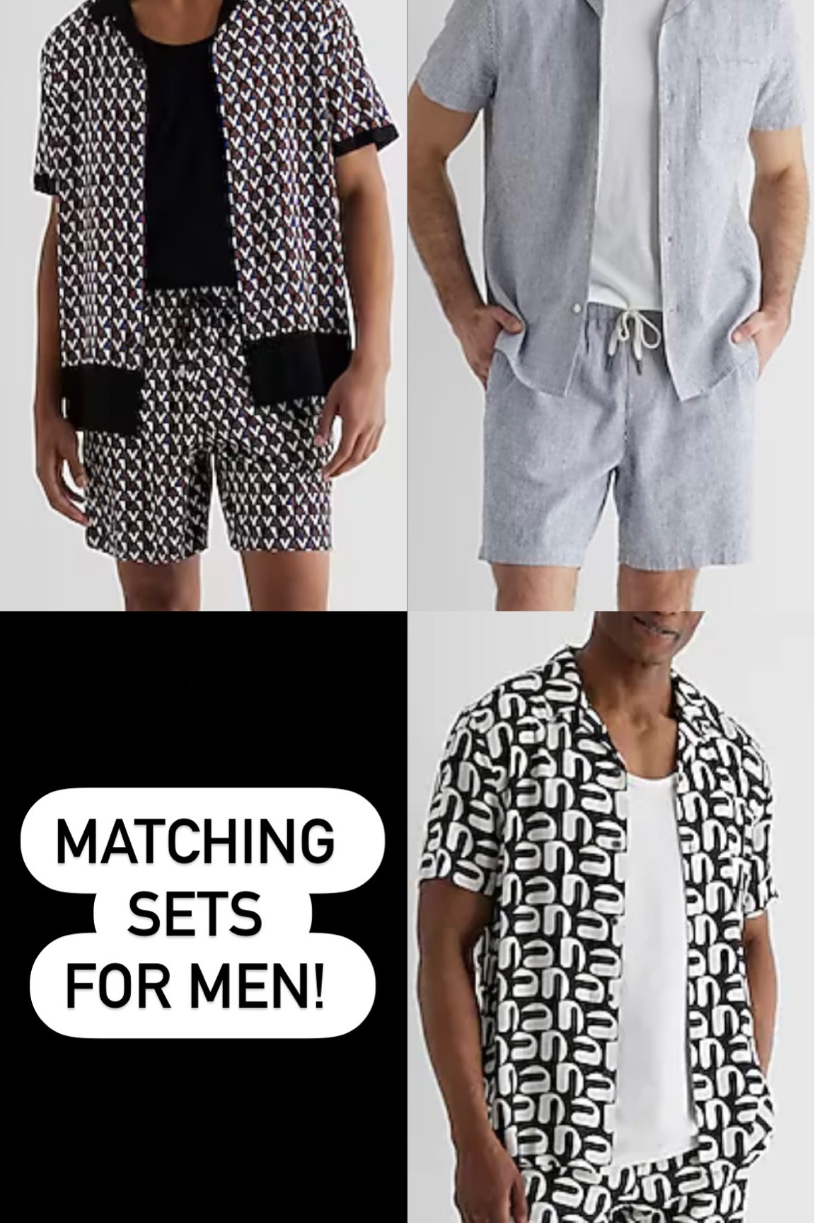 Recently picked up these matching sets for Kyle! The black and white ones are swim trunks…and everything is under &50! Sizing: Kyle wears a XL in these shirts & a L in these shorts. 

#LTKmens #LTKswim #LTKunder50