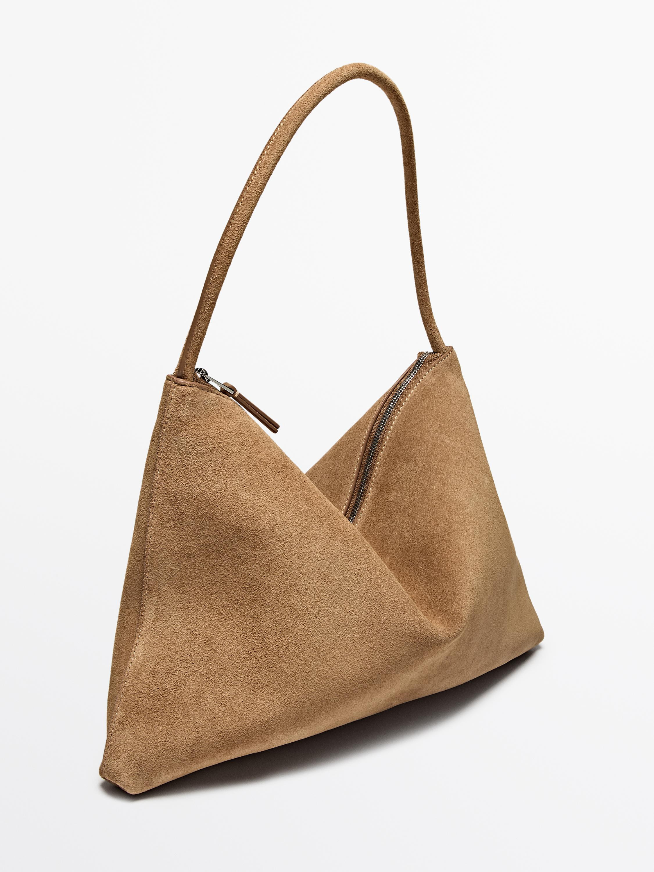 Split cowhide leather bag | Massimo Dutti UK