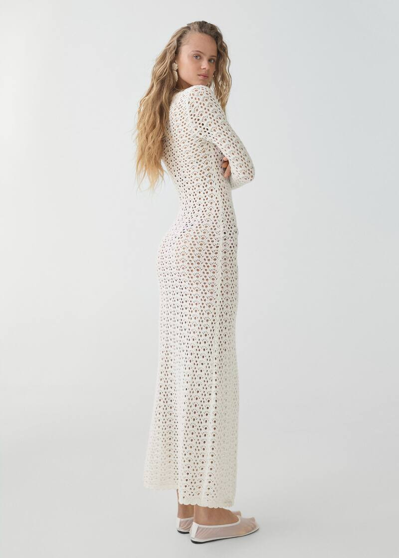 Crochet bow dress -  Women | Mango USA | MANGO (US)