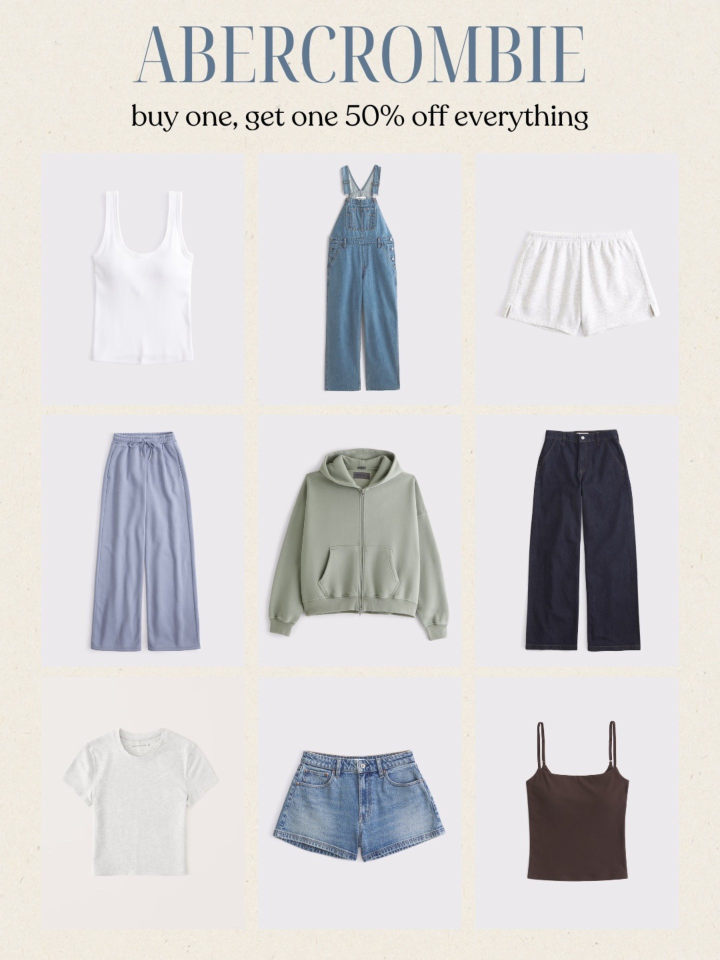 [4/16/26] @abercrombie buy one get one 50% off everything! these are my staples <3 


#LTKSeasonal #LTKootd #LTKSaleAlert