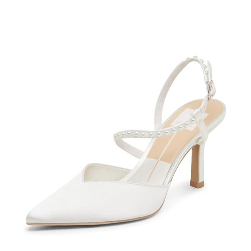 Dolce Vita Women's, KAMRA Pearl True White Satin, 10, Medium | Amazon (US)