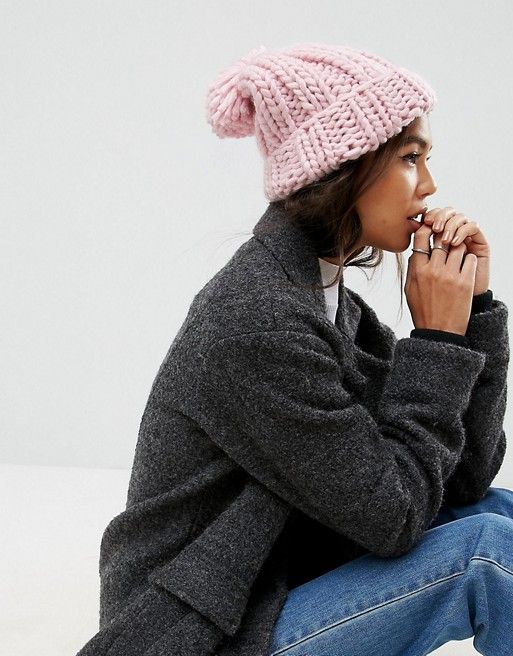ASOS Extra Chunky Beanie with Self Knitted Pom | ASOS US