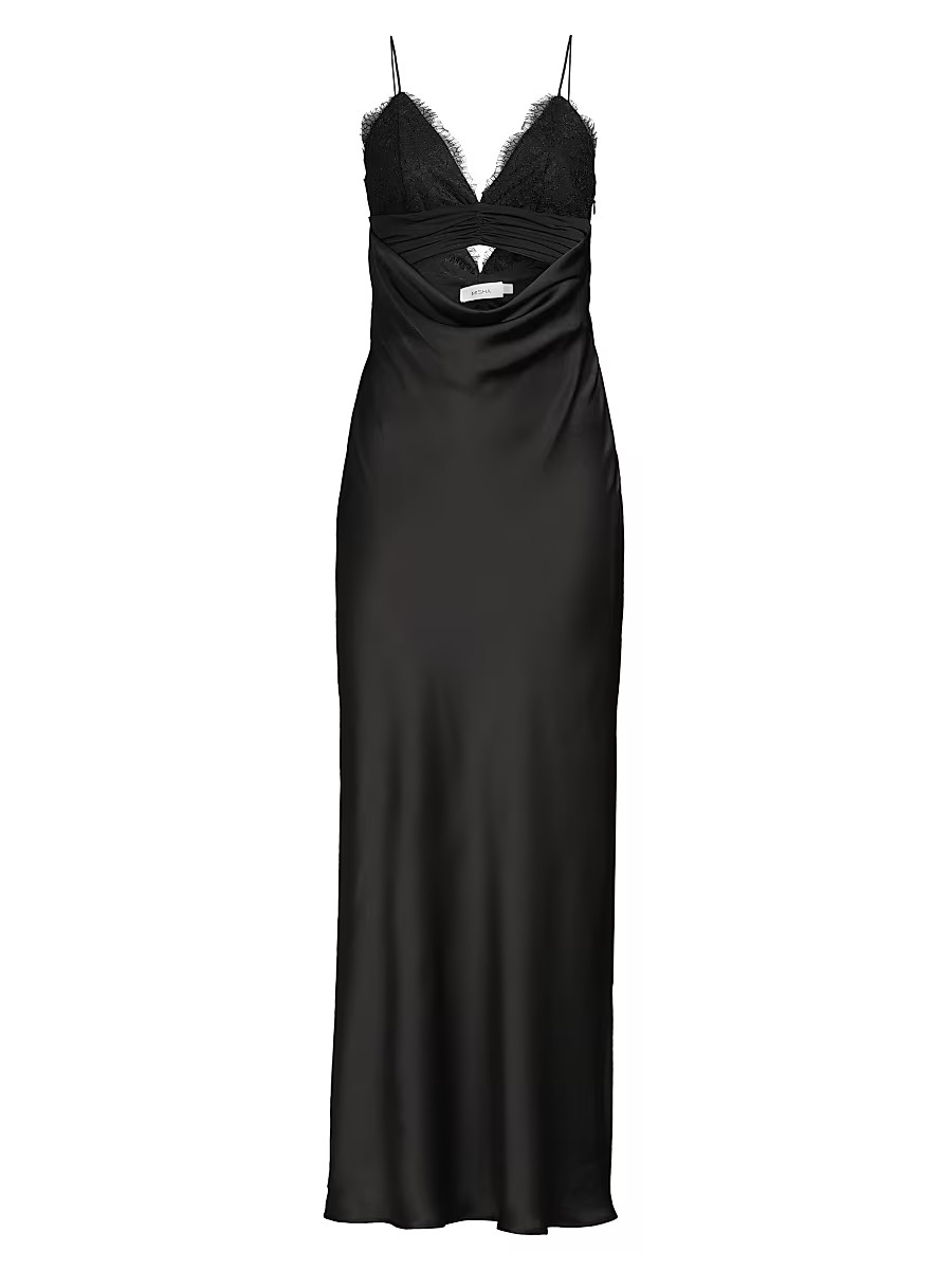 Women's Maxxy Satin Slip Cut-Out Maxi Dress - Black - Size Medium | Saks Fifth Avenue