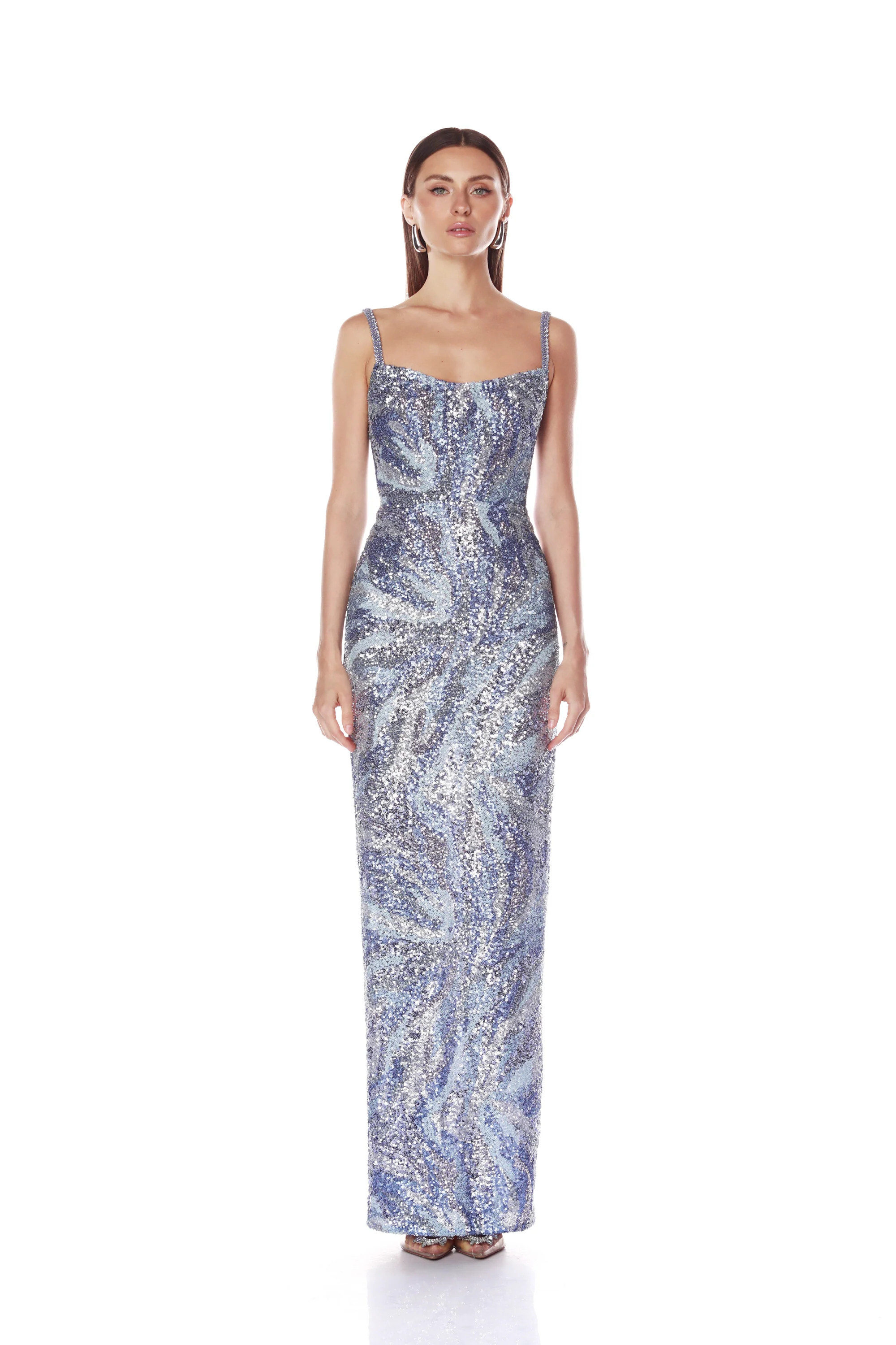 Dahlia Blue Maxi Dress with Straps | Bronx and Banco