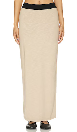 Tammy Maxi Skirt in Light Beige | Revolve Clothing (Global)
