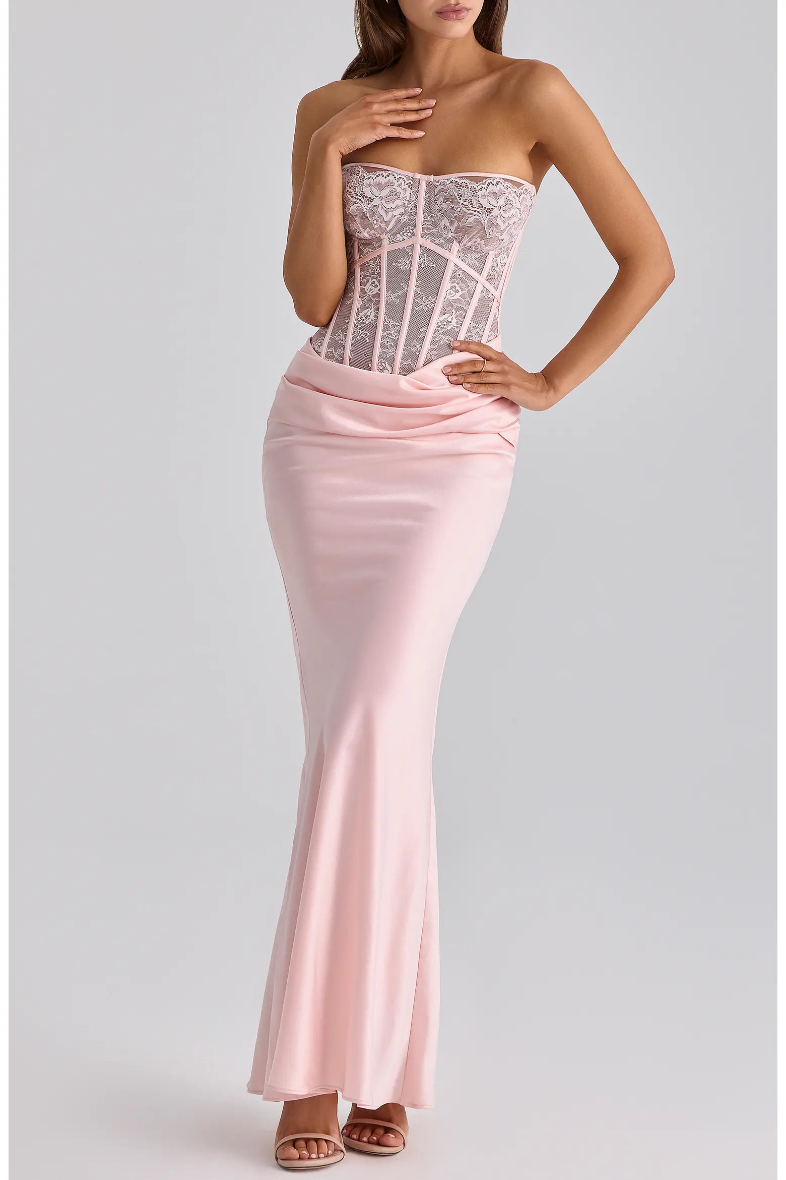 HOUSE OF CB Ayana Strapless Lace & Satin Mermaid Gown (Women) | Nordstrom | Nordstrom