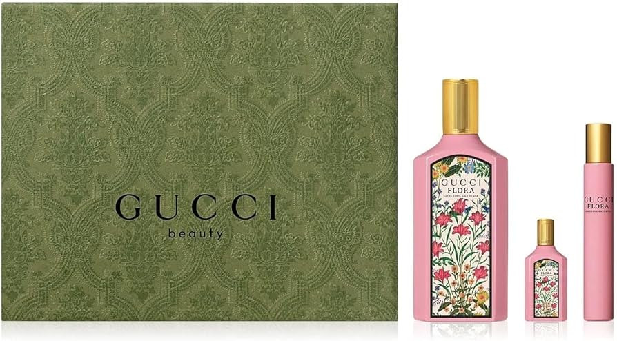 Gucci Flora Gorgeous Gardenia 3 Piece Set Eau de Parfum for Women (3.3 fl. oz + 0.33 fl. oz. + 0.... | Amazon (US)