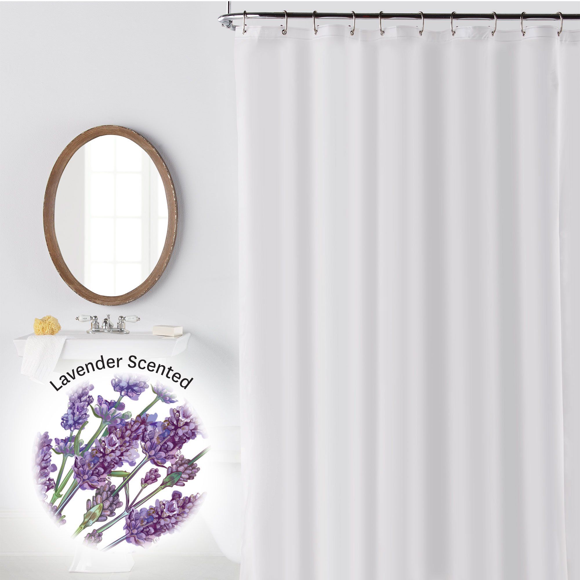 Better Homes & Gardens, Lavender Scented Shower Liner, 100% Frosted PEVA, Heavy Thickness, 70" x ... | Walmart (US)