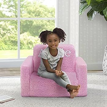 Delta Children Cozee Flip-Out Sherpa 2-in-1 Convertible Chair to Lounger for Kids – Customize w... | Amazon (US)