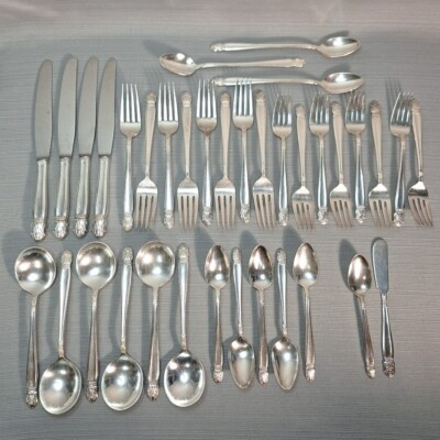 36 Piece Holmes & Edwards Inlay Silverplate Flatware Danish Princess 1938-1940  | eBay | eBay US