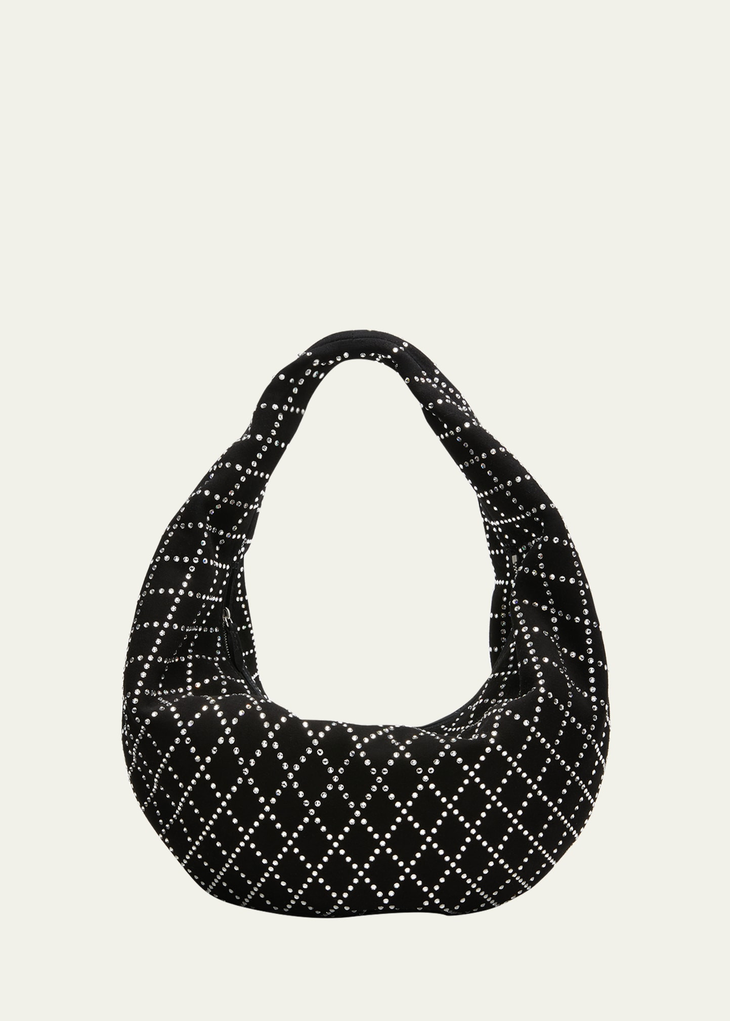 Khaite Olivia Medium Crystal Suede Hobo Bag | Bergdorf Goodman