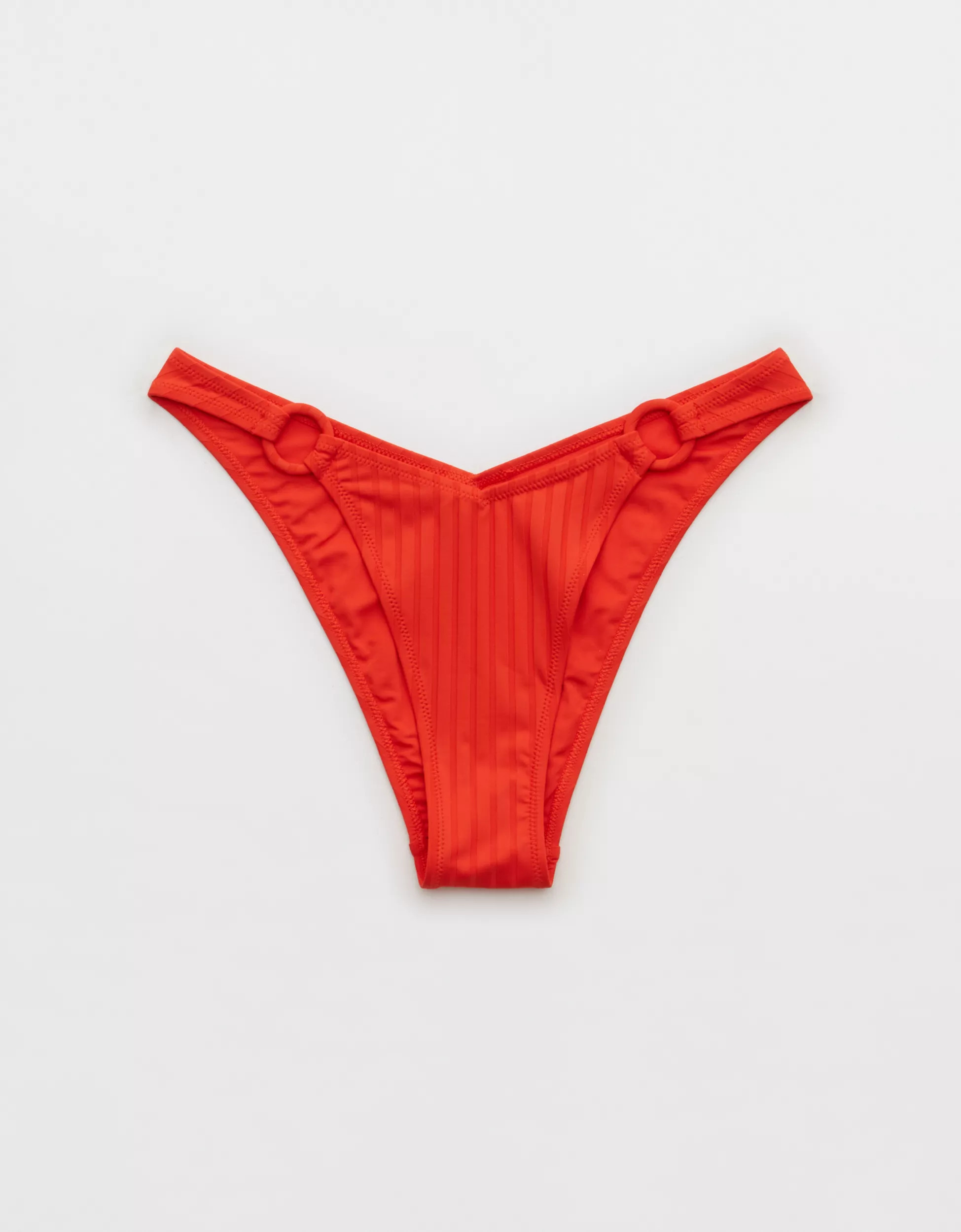 Aerie Wide Rib Low Rise Ring Cheeky Bikini Bottom | Aerie