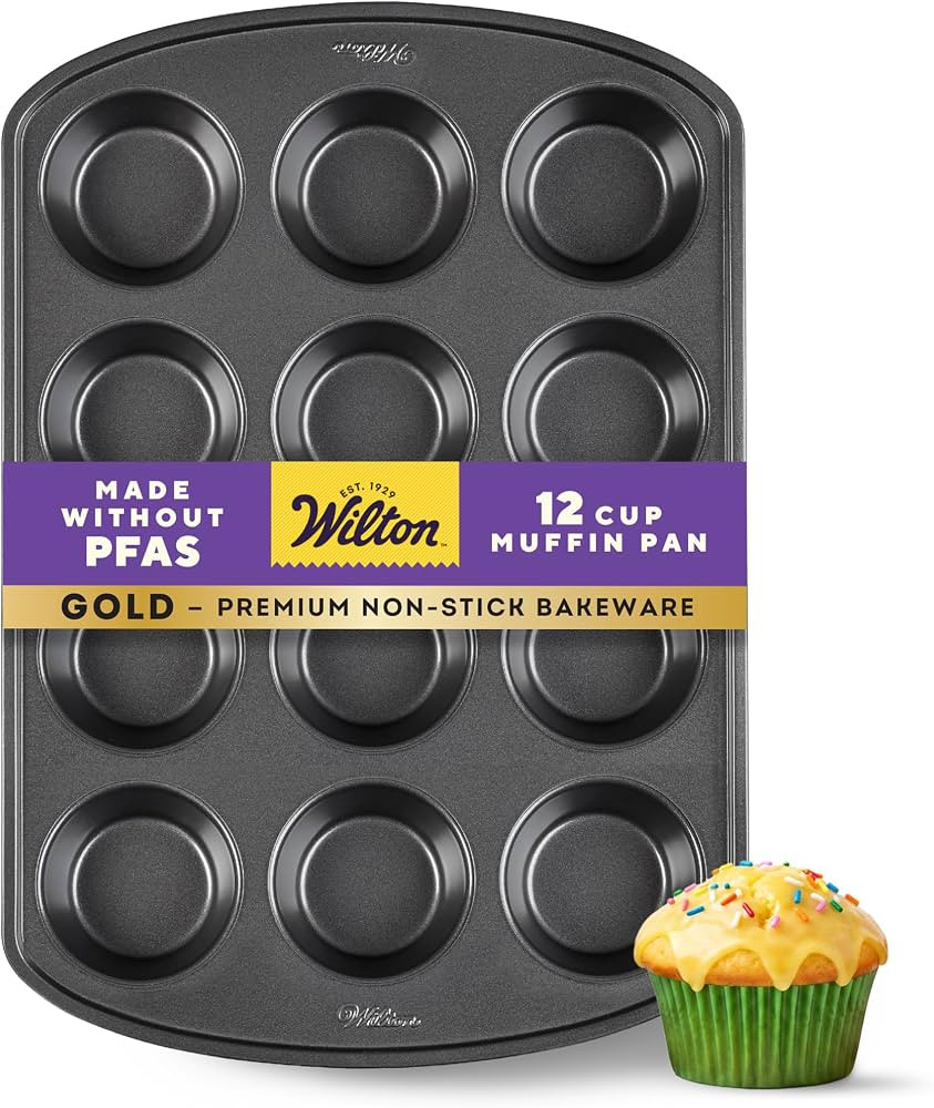 Wilton Gold Non-Stick Muffin Pan, Made Without PFAS, 12-Cup | Amazon (US)