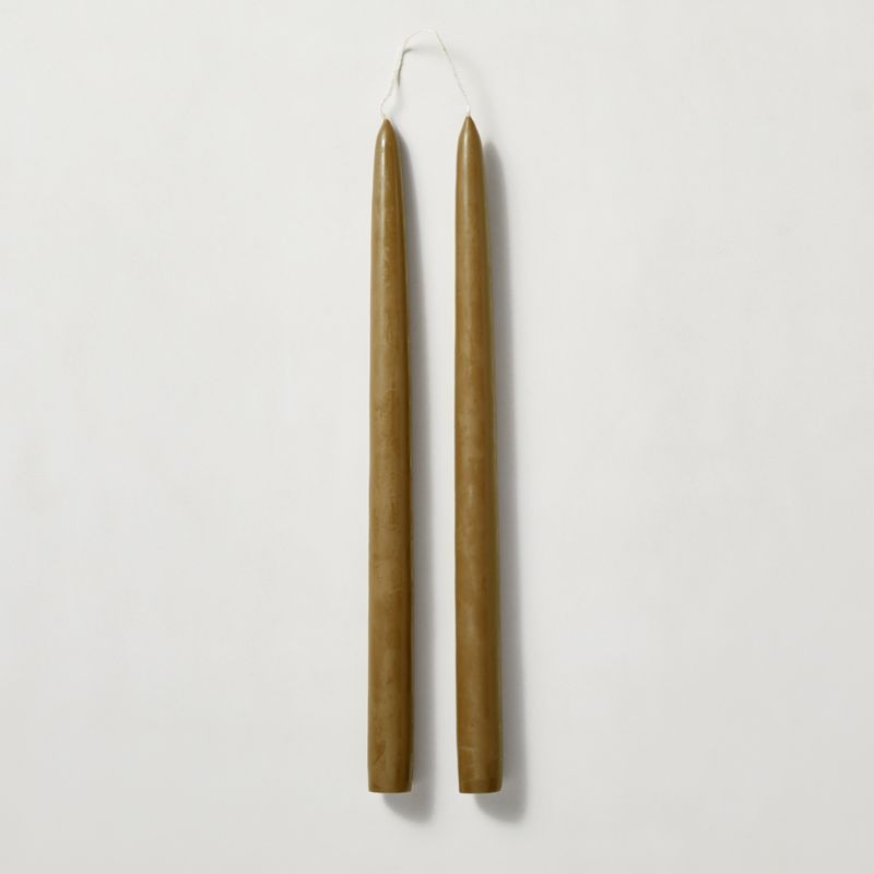 Olive Taper Candles Set of 2 + Reviews | CB2 | CB2