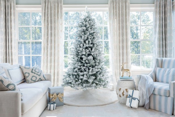 12 Foot King Flock Quick-Shape Artificial Christmas Tree Unlit | King of Christmas