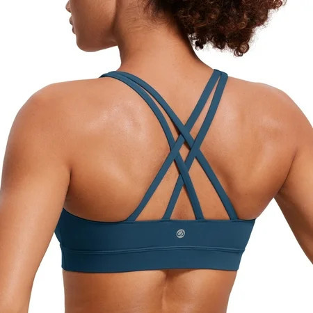 CRZ YOGA Women s Strappy Sports Bras Fitness Workout Padded Yoga Top Criss Cross Back | Walmart (US)