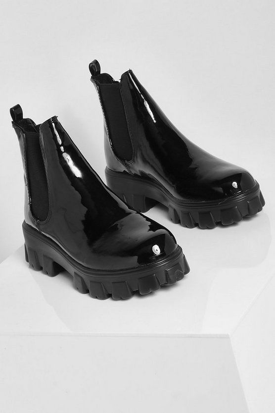 Chunky Cleated Platform Chelsea Boots | Boohoo.com (US & CA)