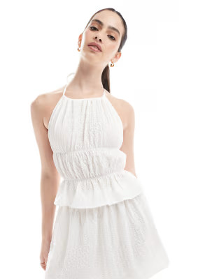 Esmee Exclusive high neck halter beach top in white | ASOS (Global)