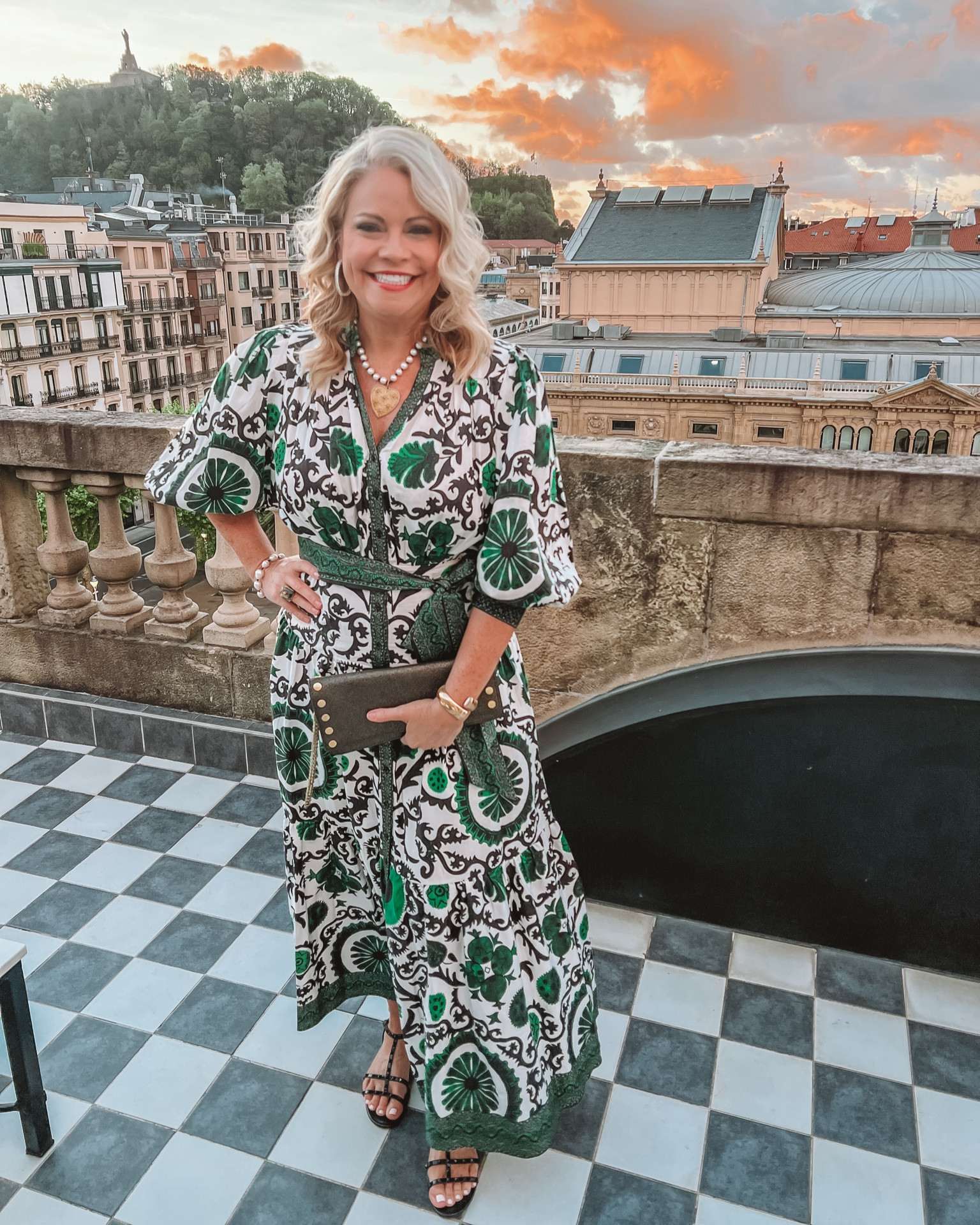 Sale going on with Alice + Olivia. I love their dresses  This was another fun night in San Sebastián!  Summer dress. Green dress. Wedding outfit. 

#LTKover40 #LTKtravel #LTKeurope