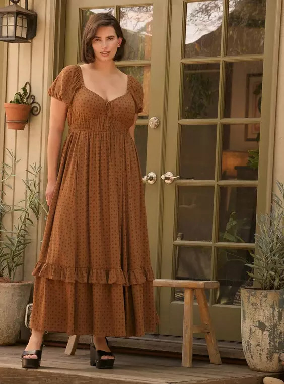 Festi Puff Sleeve Tiered Maxi Dress | Torrid (US & Canada)