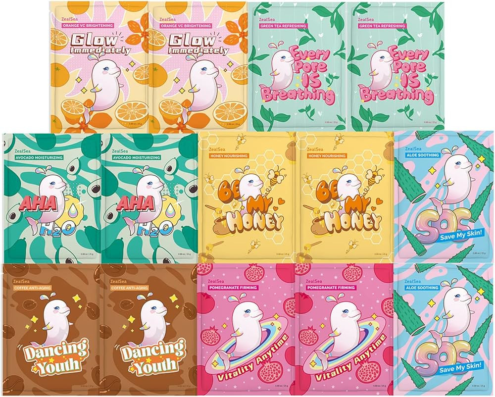 ZealSea Face Masks Skincare, Facial Masks for Women Skin Care, Sheet Masks Beauty with Natural In... | Amazon (US)