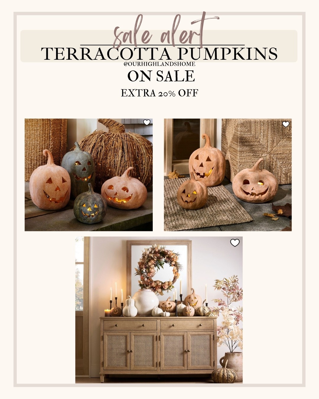 ON SALE pottery barn terracotta pumpkins extra 20% off 

#LTKHome #LTKSaleAlert #LTKSeasonal