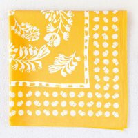 Golden Yellow Bandana For Women & Men, Gift Gardener, Made in Usa, All Cotton, Floral Print Bandana, Hand Screen Printed, Glass Onion | Etsy (US)