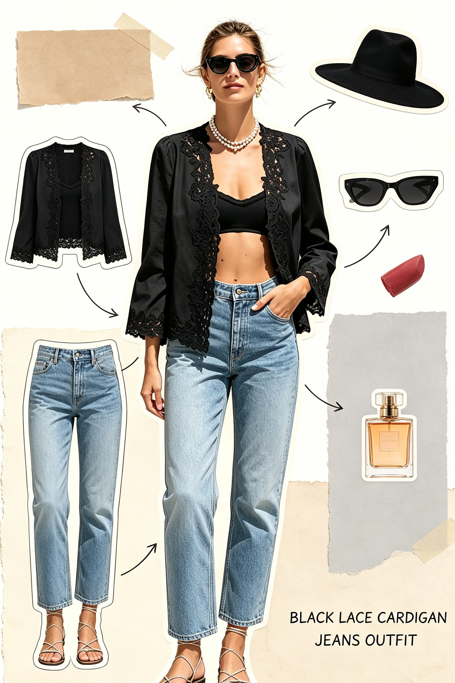 Chic Black Lace Cardigan & Light Wash Denim Everyday Summer Outfit
#LaceCardiganOutfit
#CasualDenimStyle
#SummerMinimalFashion 

 #LTKootd #LTKOver40 #LTKTravel