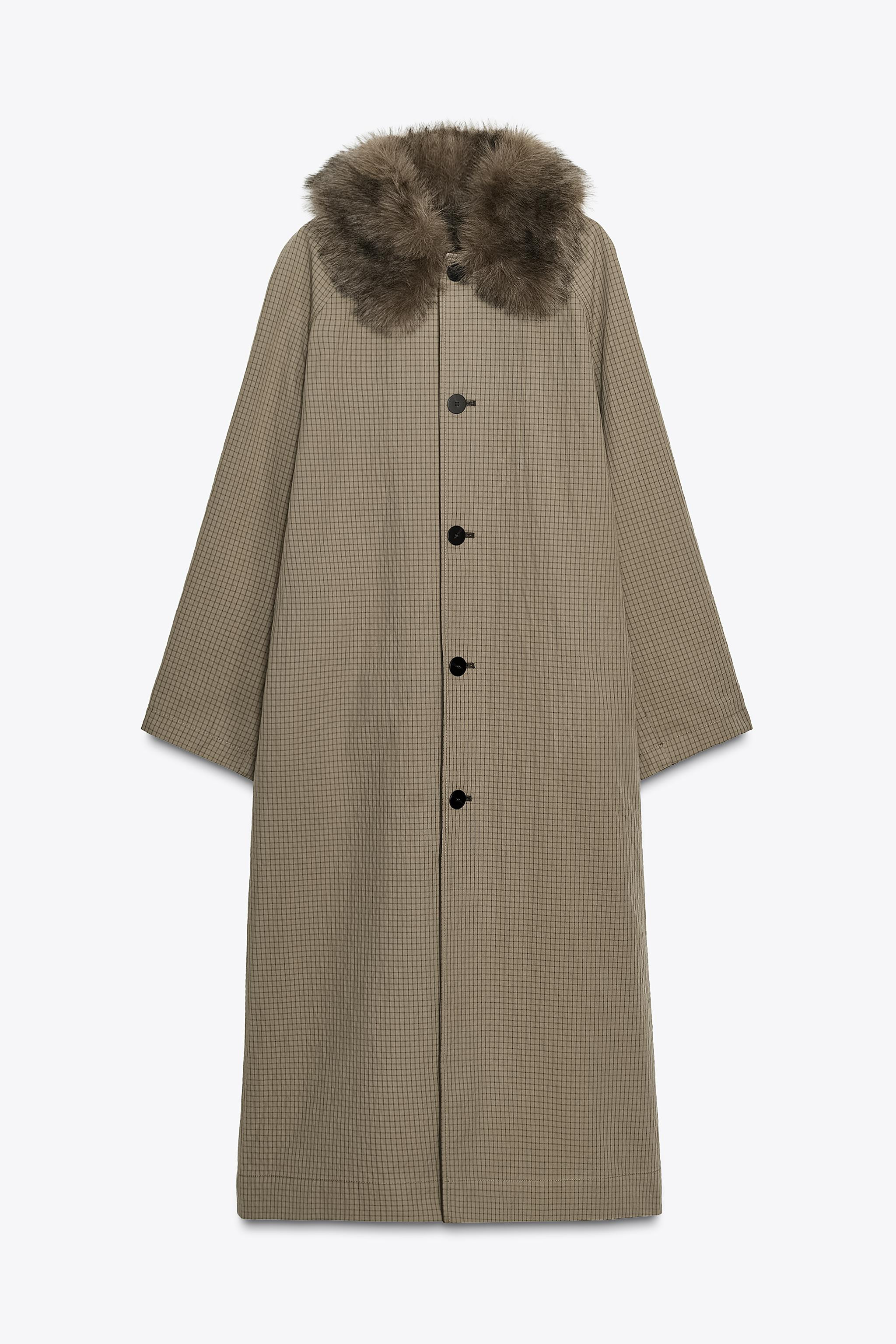 ZW COLLECTION REVERSIBLE FAUX FUR COLLAR TRENCH COAT | Zara US