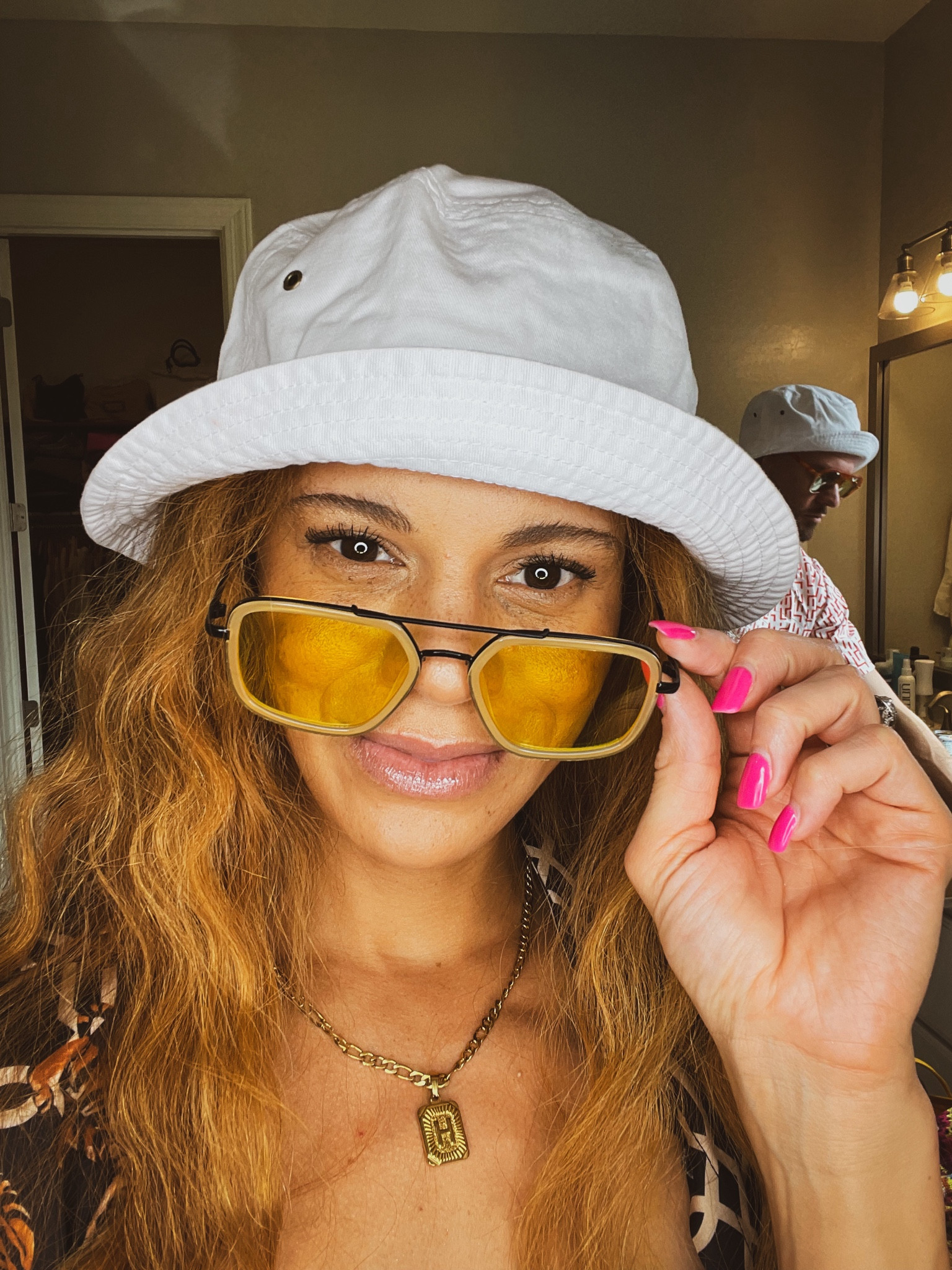Obsessed with these Free People sunnies ☀️🕶️ 
&& they are only $25!! 😱

#summer #retro #grandpacore #sunglasses #affordable #fashion #sunhat #goldjewlery #buckethat

#LTKSeasonal #LTKFindsUnder50 #LTKSwim