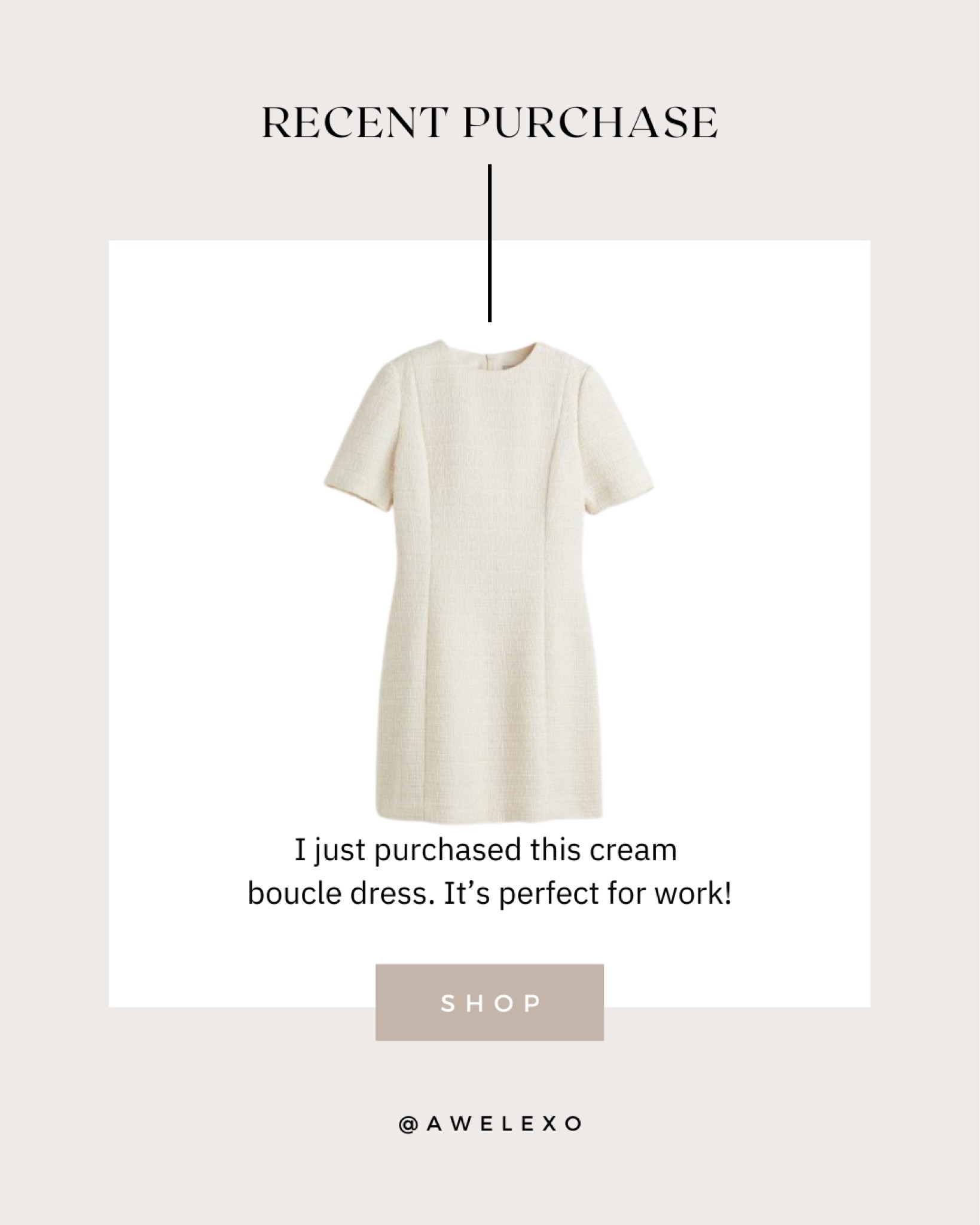 This cream dress is perfect for work! 

Bouclé • Tweed • Chanel • Work
Wear • Suit • Winter White • Mini Dress

#LTKworkwear #LTKunder100 #LTKstyletip