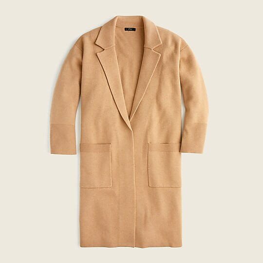 Ella open-front long sweater-blazer, Coatigan, Coatigan Outfit, Camel Coatigan, Coatigan Style, FJ | J. Crew US