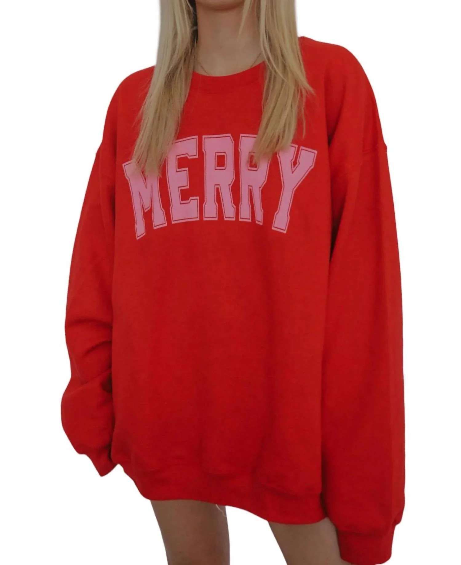Merry Collegiate Sweatshirt In Red | Shop Simon