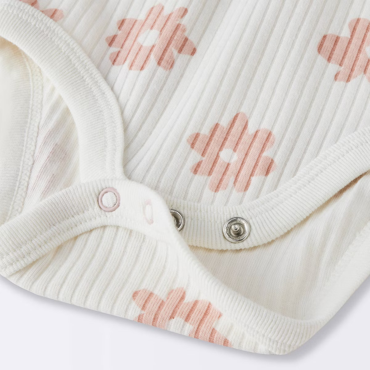 Baby 2pc Floral Wide Ribbed Top & Bottom Set - Cloud Island™ Cream 0-3M | Target