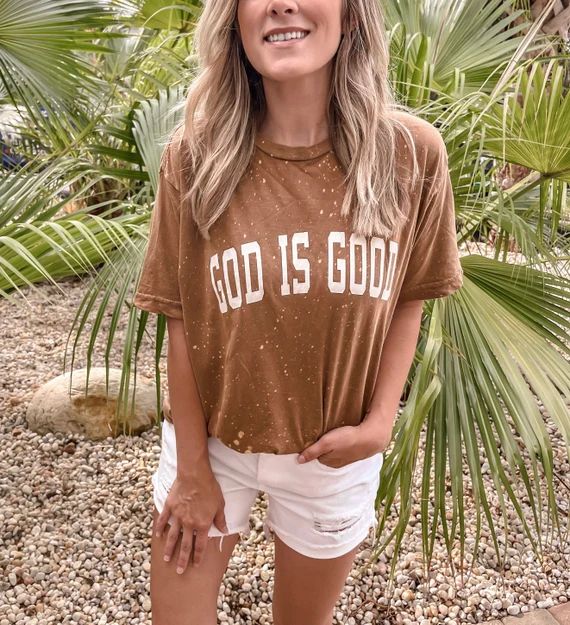 Speckled Bleached GOD IS GOOD Tee  Vintage Wash Christian | Etsy | Etsy (US)