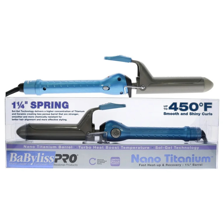 BaBylissPRO Nano Titanium 1 1/4" Spring Curling Iron | Walmart (US)
